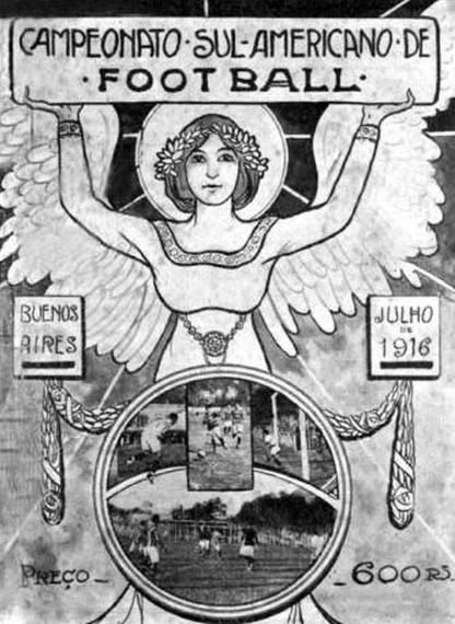 Campeonato Sul-Americano de Foot Ball 글자가 적힌 1916년 브라질 매체의 대회 그림