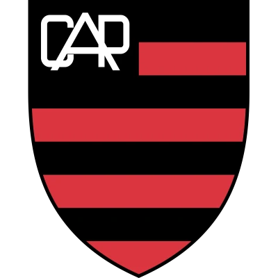 붉은색과 검은색 가로 줄무늬 방패에 CAP 글자가 든 1950-1970년 아틀레치쿠 파라나엔시 문장