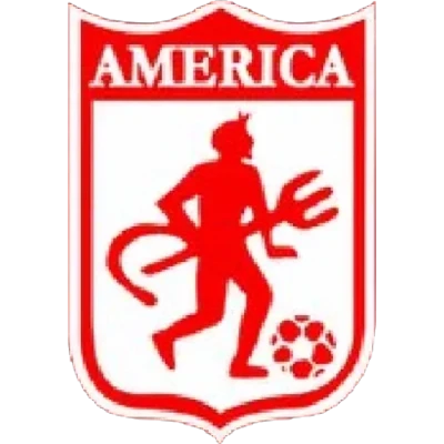 AMERICA 글자와 붉은 악마가 든 1970년대 아메리카 데 칼리 문장