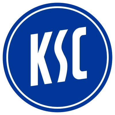 파란 원 안에 KSC 글자가 든 1960-1998년 카를스루에 SC 문장