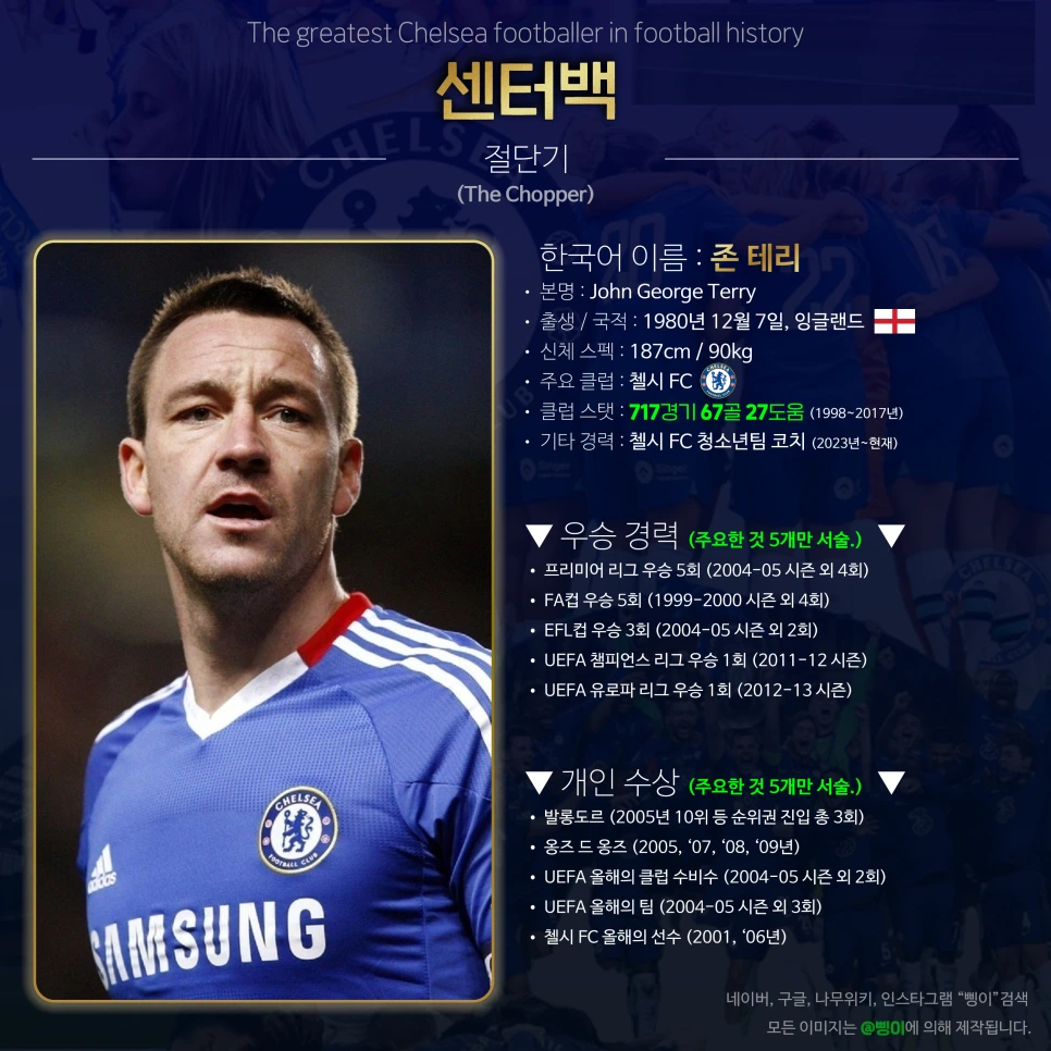 존 테리 센터백 상세 정보 디자인