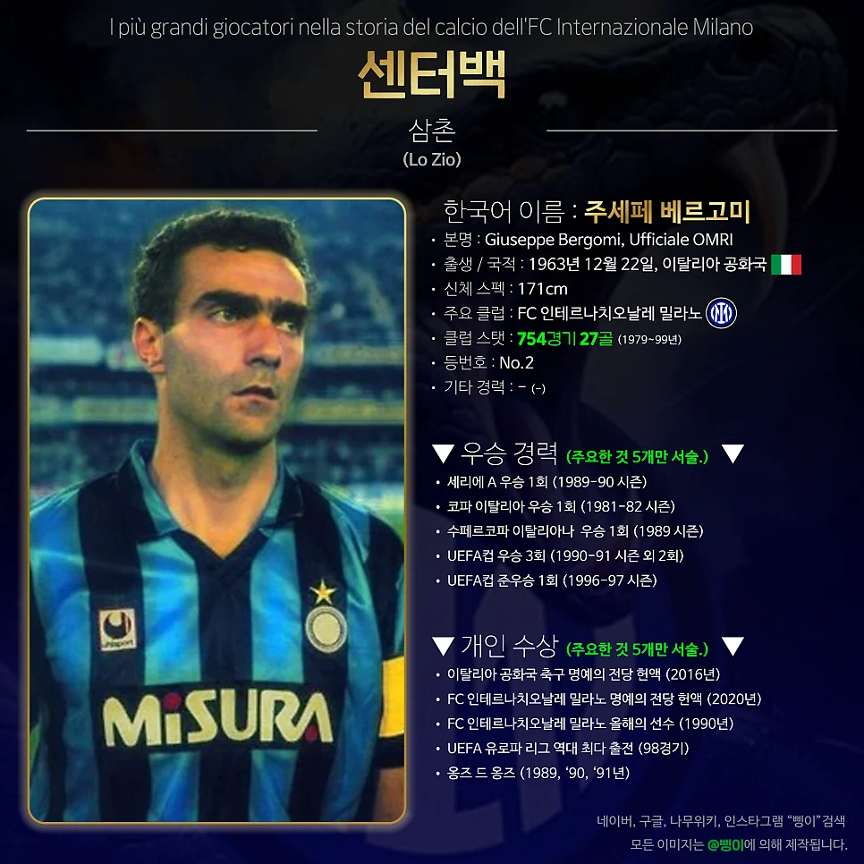 주세페 베르고미 센터백 상세 정보 디자인
