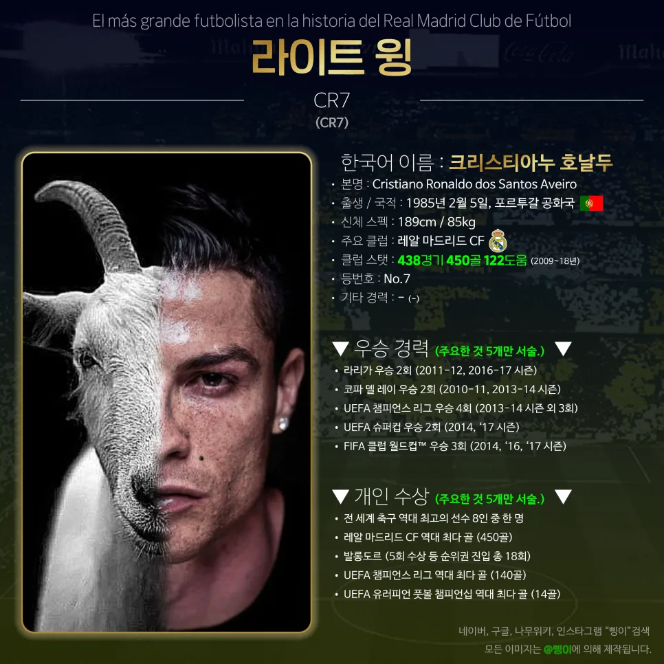 크리스티아누 호날두 라이트 윙 상세 정보 디자인