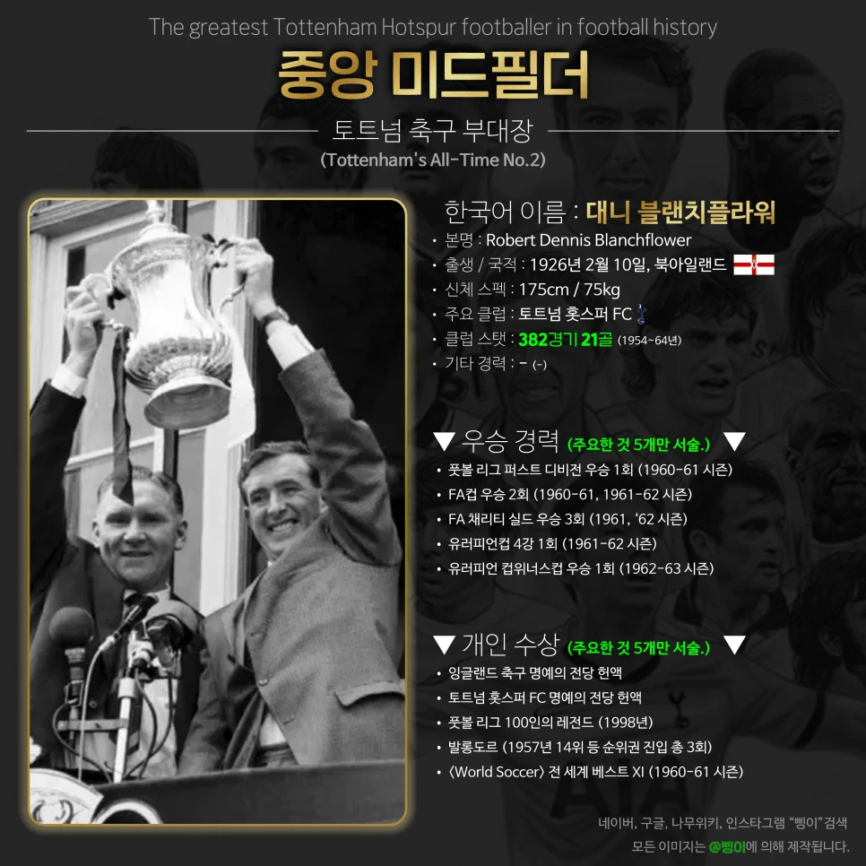 대니 블랜치플라워 중앙 미드필더 상세 정보 디자인